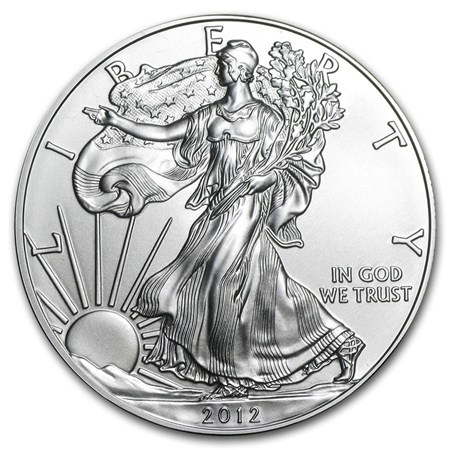 2012 Silver Eagle die break cud error showing raised blob of metal at coin rim